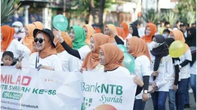 Momen Ulang Tahun ke-58, Bank NTB Syariah Cabang Sumbawa Gelar Jalan Sehat 