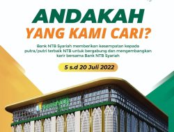 Bank NTB Syariah Buka Lowongan Kerja, Fresh Graduate Bisa Ikut Daftar