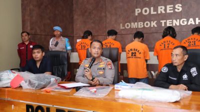 Gelar Konferensi Pers, Polres Lombok Tengah Ungkap Kasus Pencurian Kabel PJU