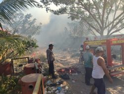 Polsek Pemenang Cek TKP Kebakaran TPS di Gili Trawangan