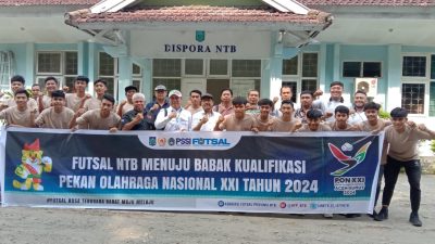 Berharap Lolos ke PON 2024, Kadispora NTB Lepas Keberangkatan Tim Futsal Pra PON NTB