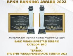 Bersyukur atas Dukungan Masyarakat NTB, Bank NTB Syariah Kembali Raih Penghargaan Nasional BPKH Banking Award 2023
