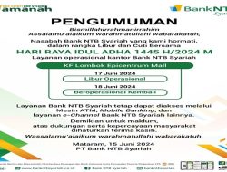 Bank NTB Syariah Umumkan Perubahan Jadwal Operasional Saat Idul Adha
