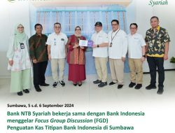 Apresiasi Tinggi untuk Bank NTB Syariah, Bank Indonesia Puji Pengelolaan Kas Titipan di Sumbawa