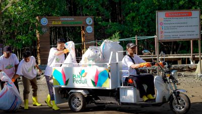 Rayakan HUT ke-23 PLN, Warga Jerowaru Bersih-Bersih Pantai dan Tanam Mangrove di Poton Bakau