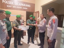 Danpos Ramil Selaparang Beri Ucapan Selamat HUT Bhayangkara ke-79 ke Polsek Selaparang